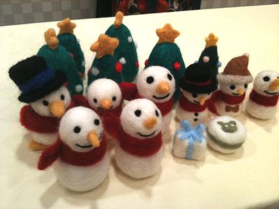 羊毛フェルト教室 出張教室 柏 101118 スノーマン クリスマスツリー 014.jpeg